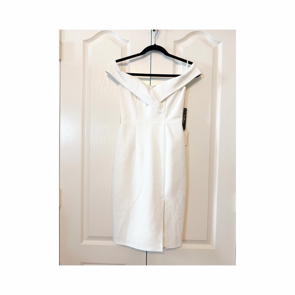 Lulus Dresses & Skirts - Lulu's Classic Glam White Off Shoulder Bodycon Dress Size XS NWT